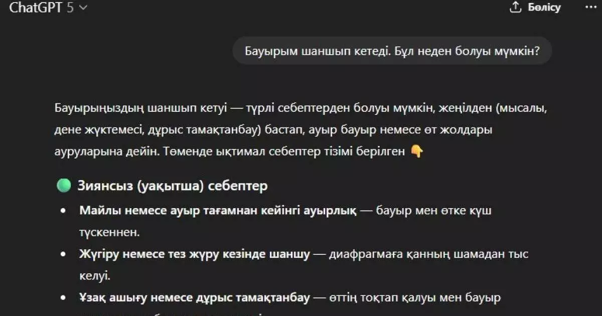  Шымдық азамат ChatGPT-ді тыңдаймын деп,  ауруын асқындырып алған 