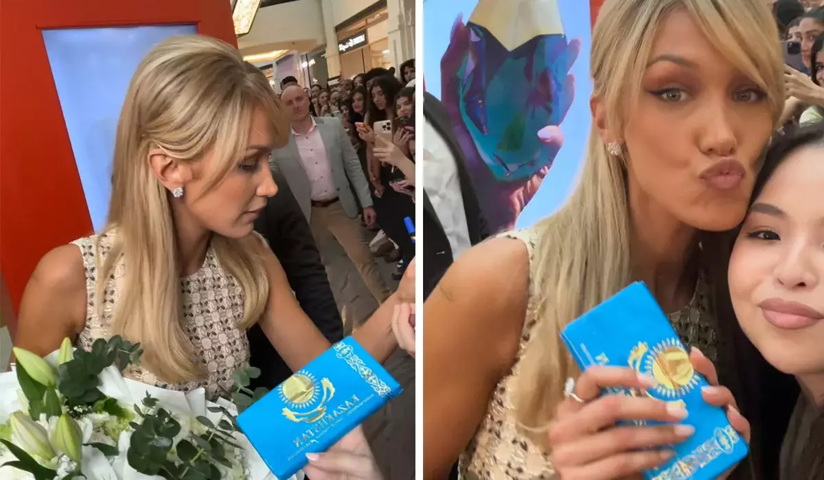Қазақ қызы Дубайда Белла Хадидке Қазақстан шоколадын сыйға тартты (ВИДЕО)
