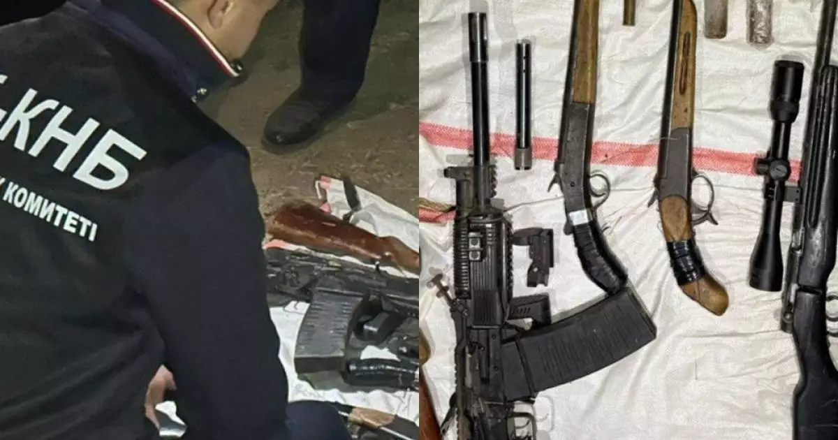  Пехотный огнемёт, автоматы, пистолеты - КНБ показал изъятое оружие 