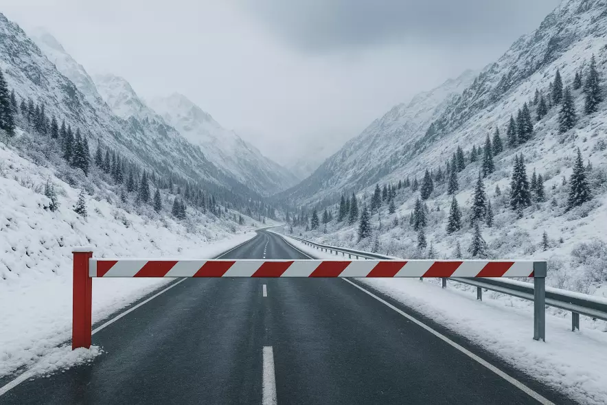 Зимнее перекрытие дорог: проезд к Иссыку,  Асы и Спутнику будет временно ограничен