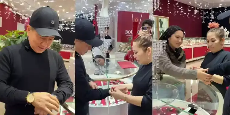 Алтынай Жорабаеваның сіңлісі Сәкен Майғазиевке бриллиантпен көмкерілген алтын сағат сыйлады