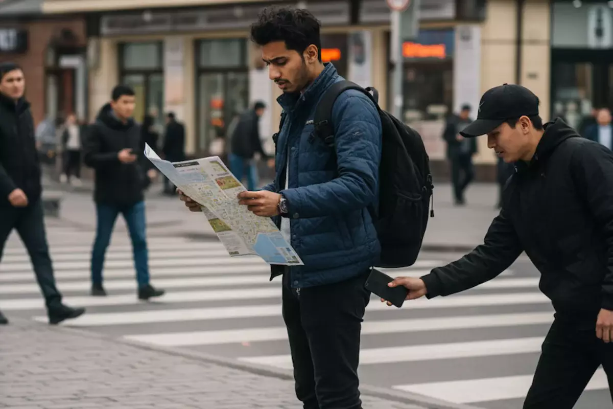 Турист из Индии стал жертвой уличных грабителей в Алматы (ВИДЕО)