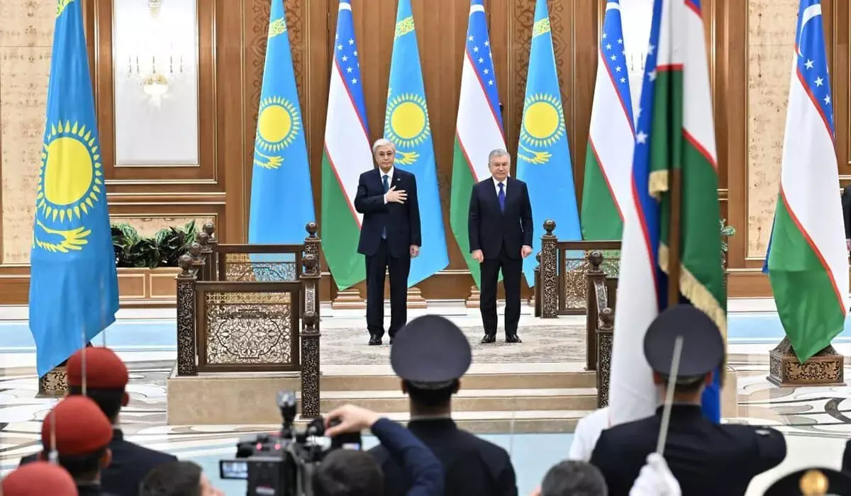 Как в Ташкенте прошла церемония приветствия президента Казахстана (ВИДЕО)