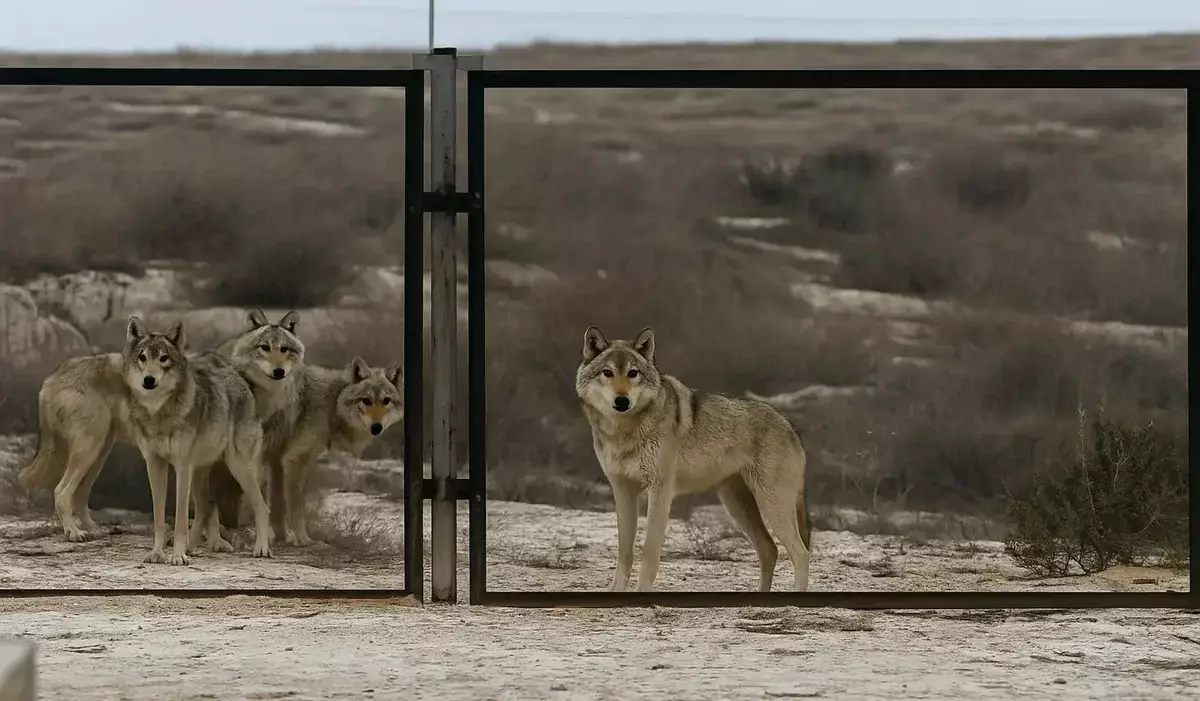 Маңғыстау облысында бір үйір қасқырдың үйлерді торуылдап жүрген видеосы тарады