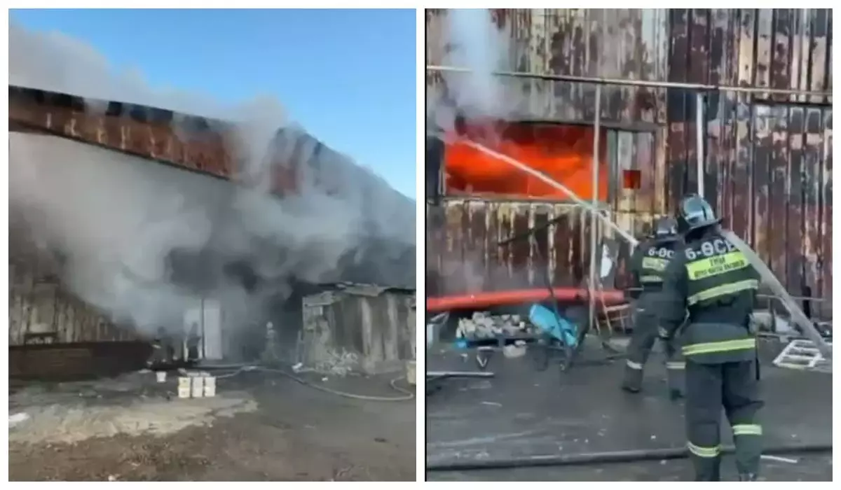 По повышенному рангу: крупный пожар тушат в Костанае (ВИДЕО)