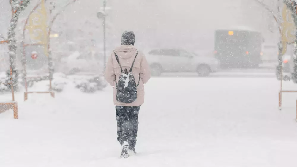 Снежный циклон и мороз до −23 надвигается на Казахстан