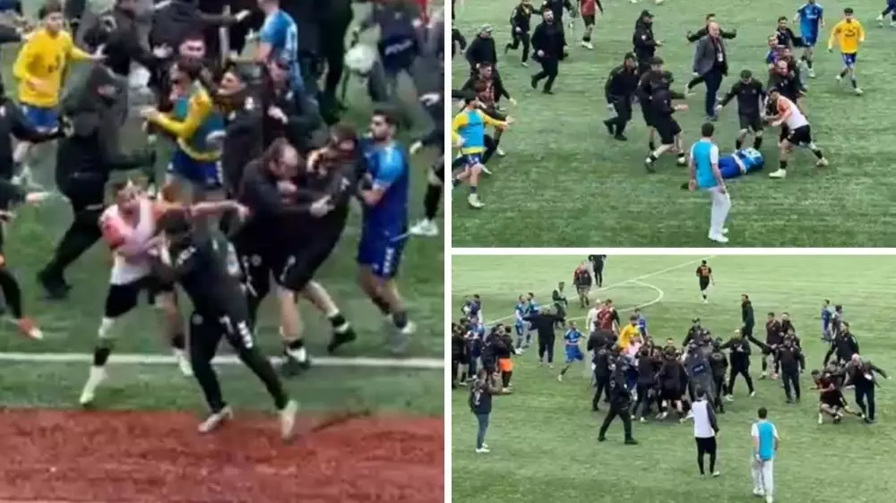 24 красные карточки: массовой дракой обернулся футбольный матч в Турции