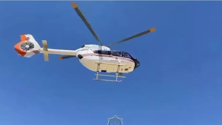 Алғабастағы өрттен зардап шеккендердің бірі тікұшақпен Шымкентке жеткізілді