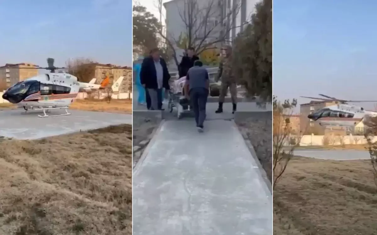 Жетісайдағы өрттен зардап шеккен науқас Шымкентке жеткізілді