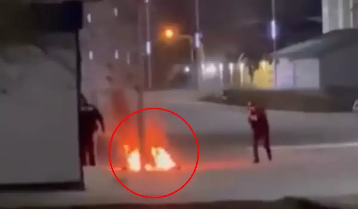 Жүргізуші өзін өртемек болды: Маңғыстауда полиция қайғылы оқиғаның алдын алды (ВИДЕО)