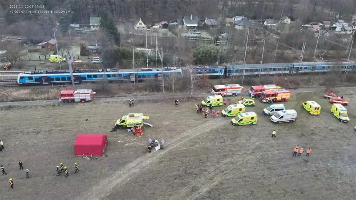 Два поезда столкнулись в Чехии