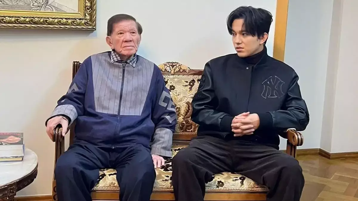 Әнші Димаш Құдайберген белгілі ақын Мұхтар Шахановпен кездесті