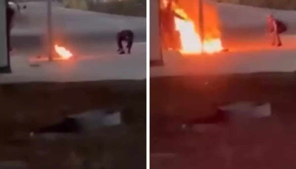 Маңғыстау тұрғыны полицияның көз алдында өзін өртеп жібермек болды (ВИДЕО)