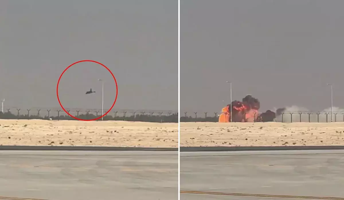 Истребитель разбился во время показательного полета на авиашоу в Дубае (ВИДЕО)