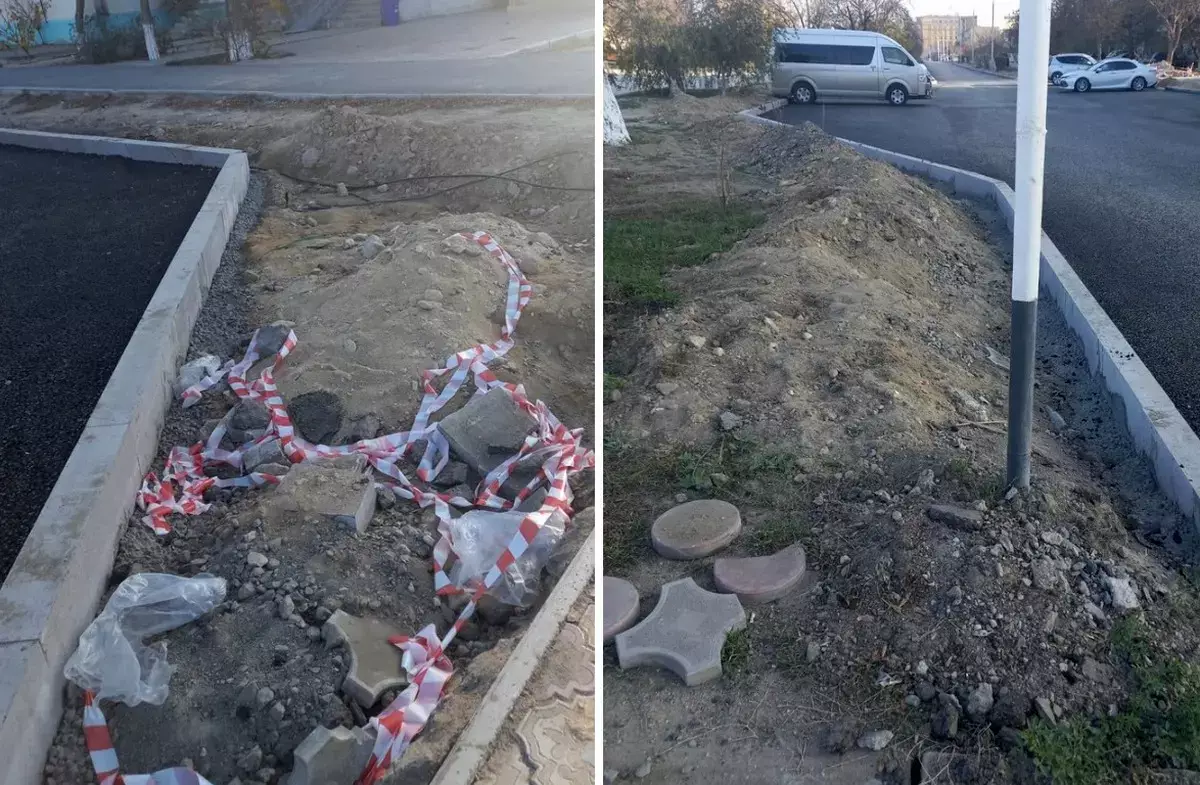 Жители требуют убрать бардак после завершения дорожных работ в Актау - новости на Lada.kz 22.11.2025