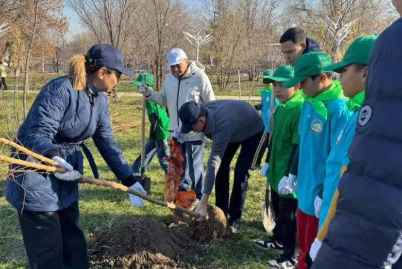 Ещё 100 деревьев высадили в рамках осенней акции в Алматы