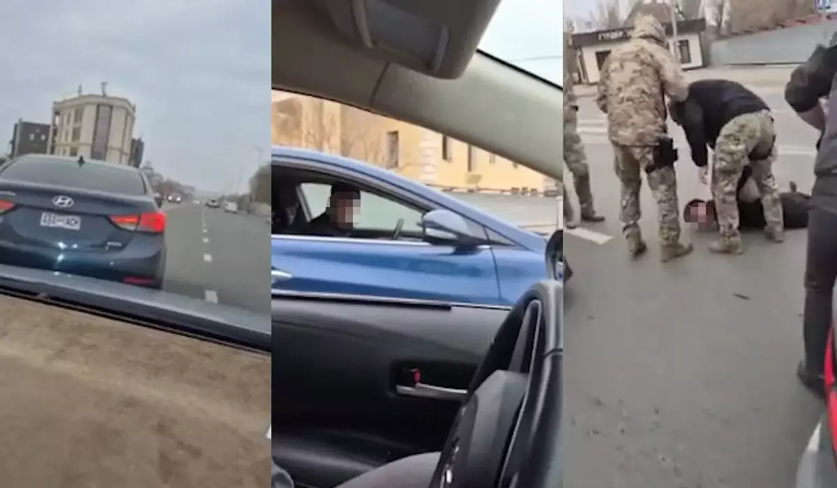 Атырауда жолға таласқан екі жүргізуші көшенің қақ ортасында төбелесіп кетті (ВИДЕО)