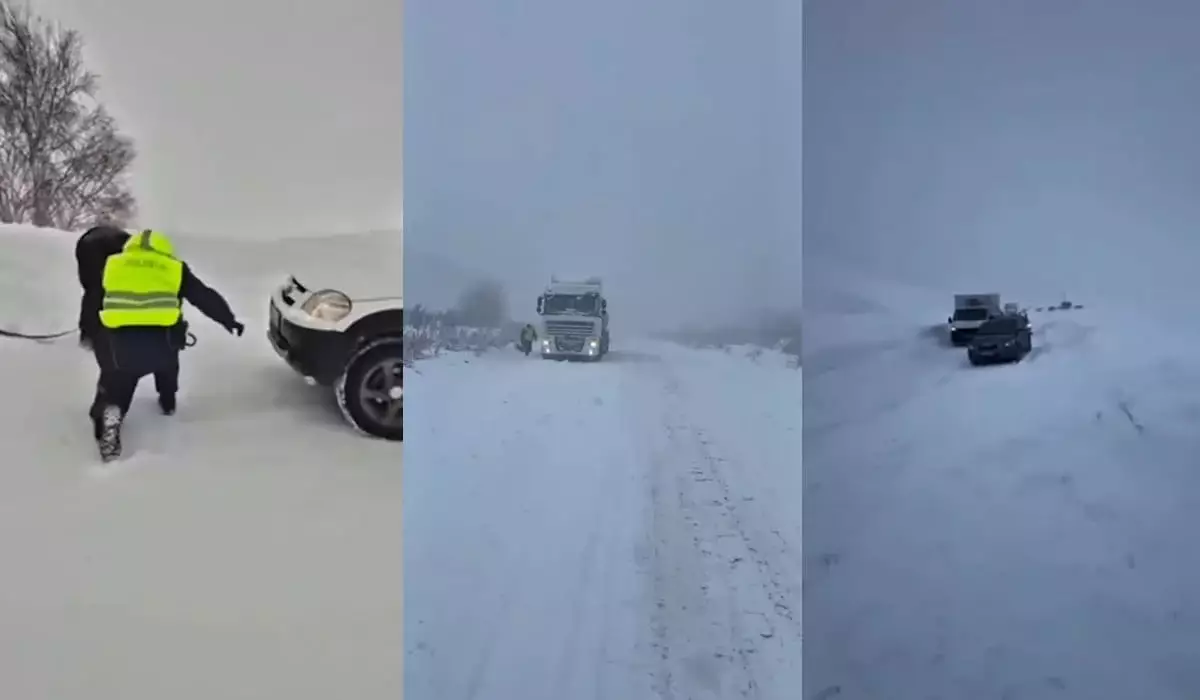 Две трассы закрыли для транспорта из-за непогоды в ВКО (ВИДЕО)