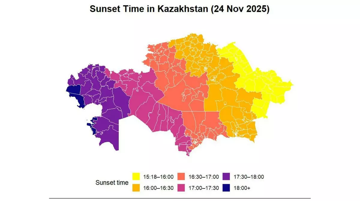 Один часовой пояс — разные ритмы: как влияет время заката в Казахстане