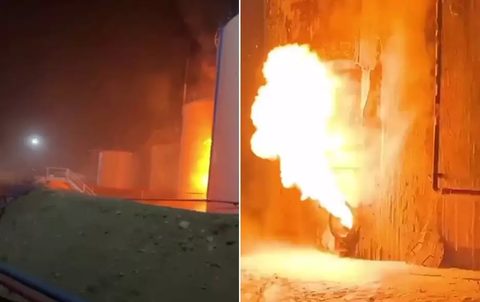 Пожар на нефтебазе произошел в Туркестане