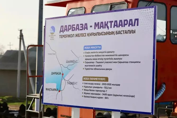 Строительство железнодорожной линии в Мактааральском районе обойдется в 162 млрд тенге