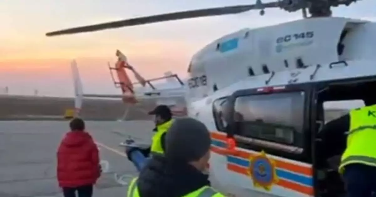  Құлсарыда жағдайы ауыр нәресте тікұшақпен шұғыл Атырауға жеткізілді 