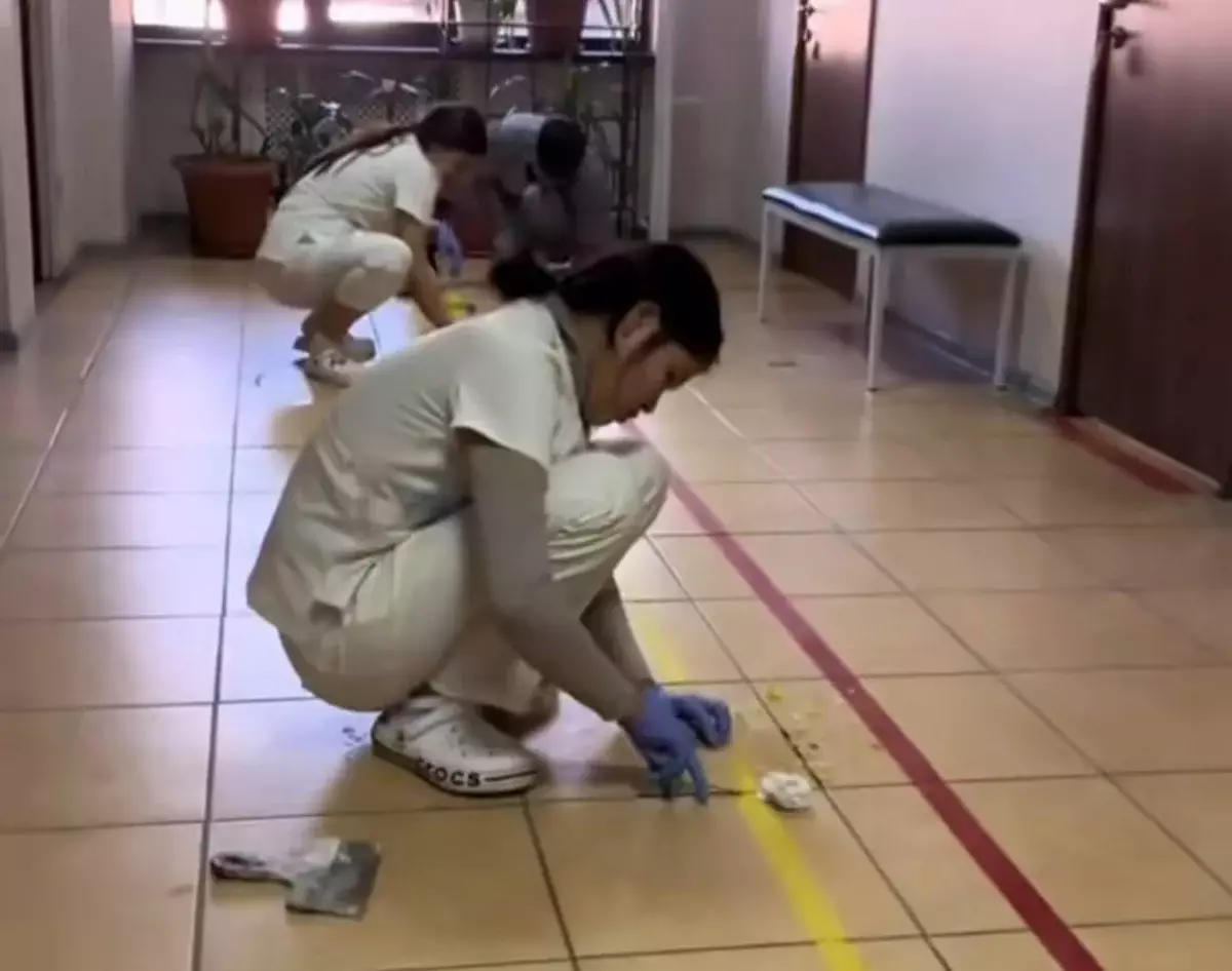 Казахстанцев возмутило, что будущие врачи вместо практики выполняют уборку