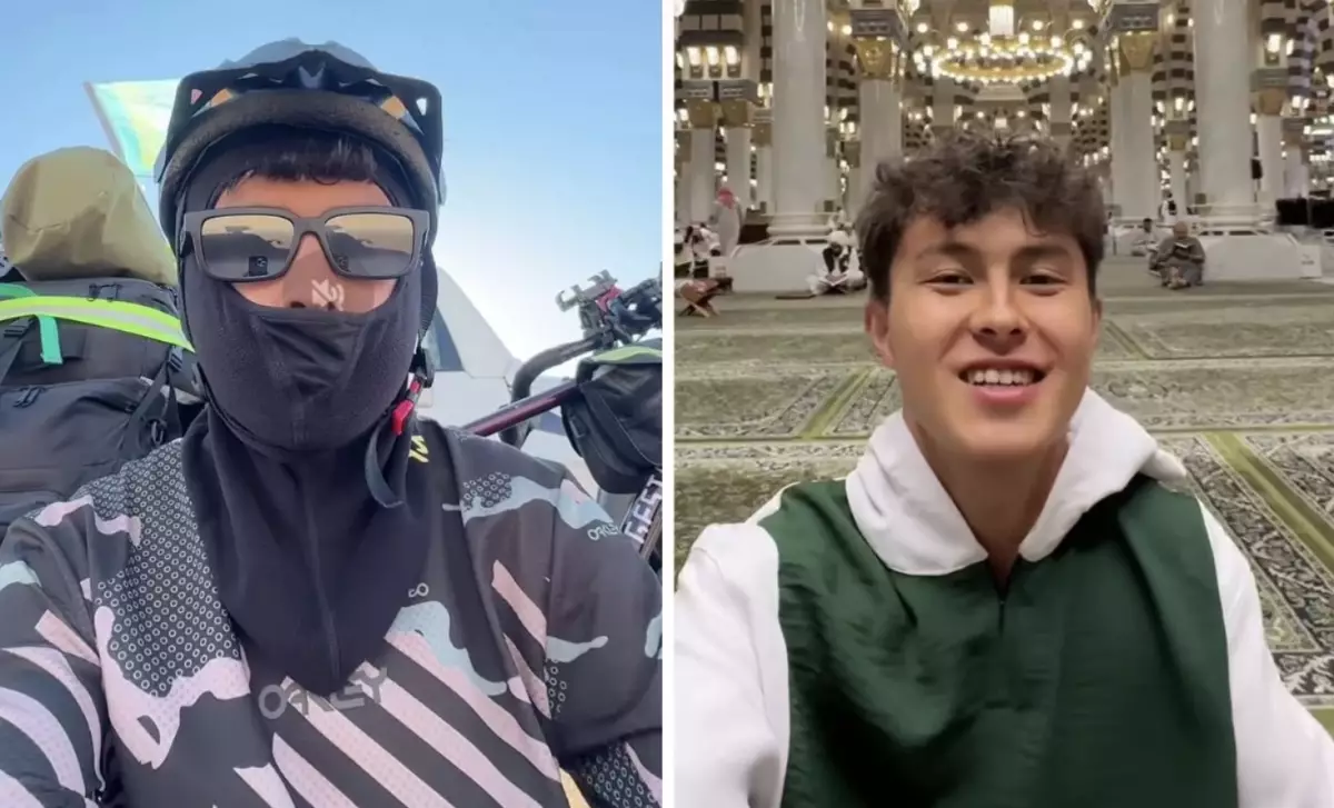 Шымкенттік жігіт Медина қаласына велосипедпен жетті (ВИДЕО)