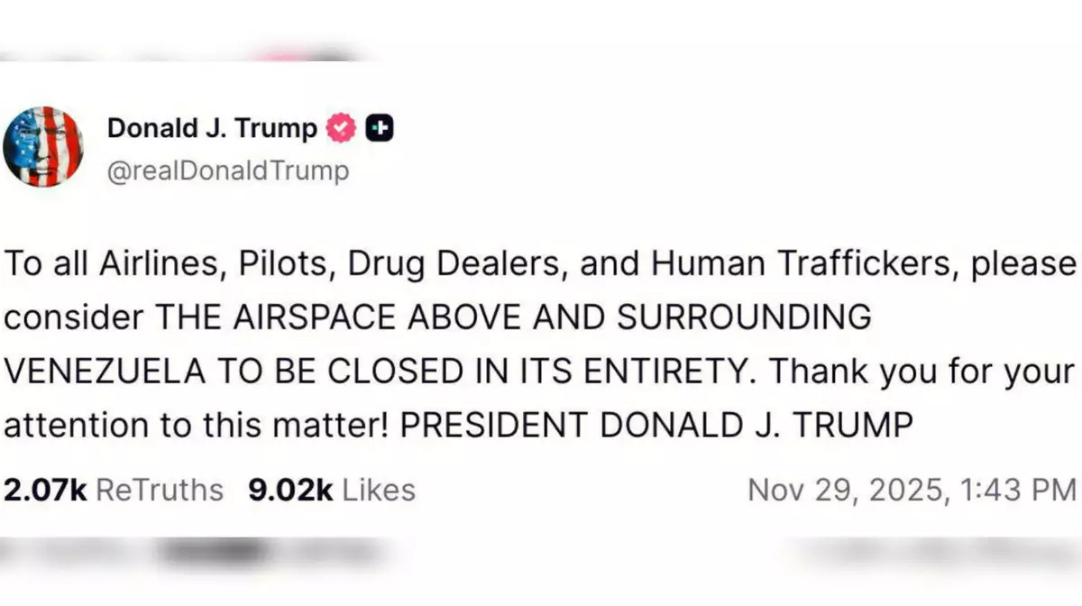 Трамп закрыл воздушное пространство над Венесуэлой