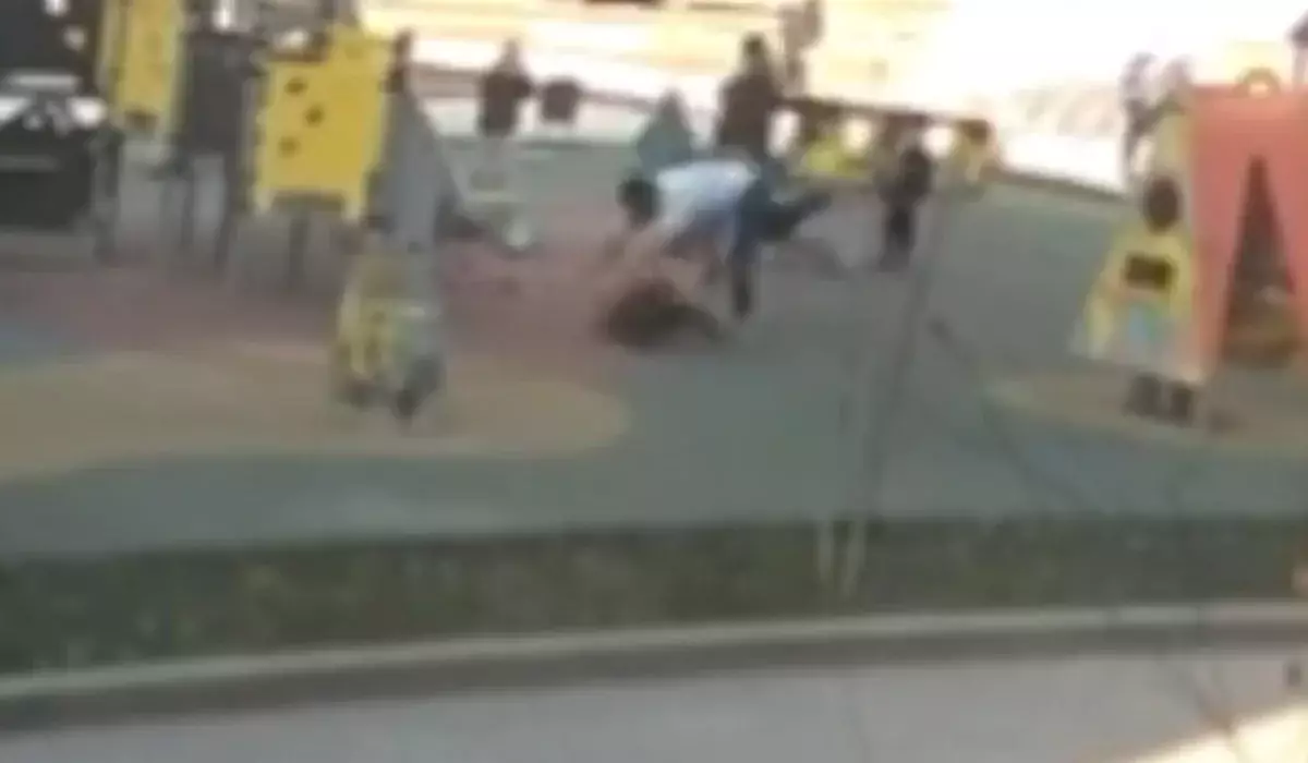 Мужчина с разбега пнул ребенка во дворе в Алматы (ВИДЕО)