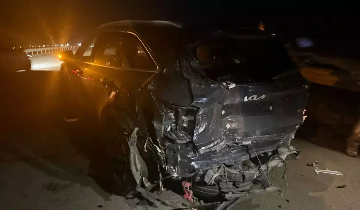 Три человека пострадали в массовой аварии под Астаной (ФОТО)