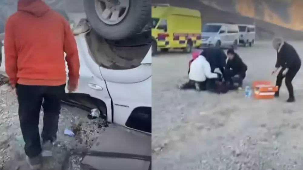 Автомобиль с иностранцами перевернулся на Кольсае: один погиб