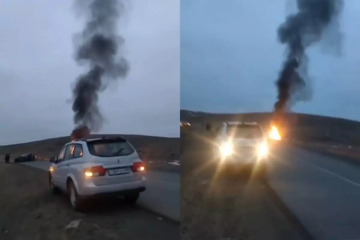 Қарағандыда инкассаторлық көлік өртеніп, жүргізуші көз жұмды (ВИДЕО)