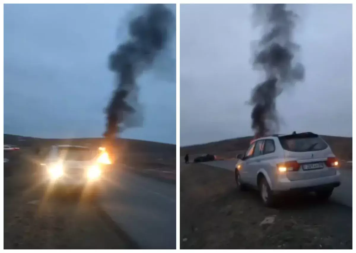 «3 млн теңге жанып кетіп, 1 адам көз жұмды»: Қарағанды облысында инкассатор көлігі жол апатына түсті