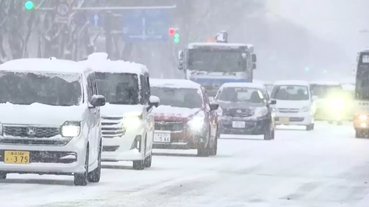 Жапонияда қалың қардан қатынас қиындады