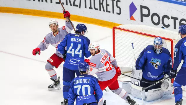 Камбэк с 1:3 принёс победу "Барысу" над "Спартаком" в КХЛ