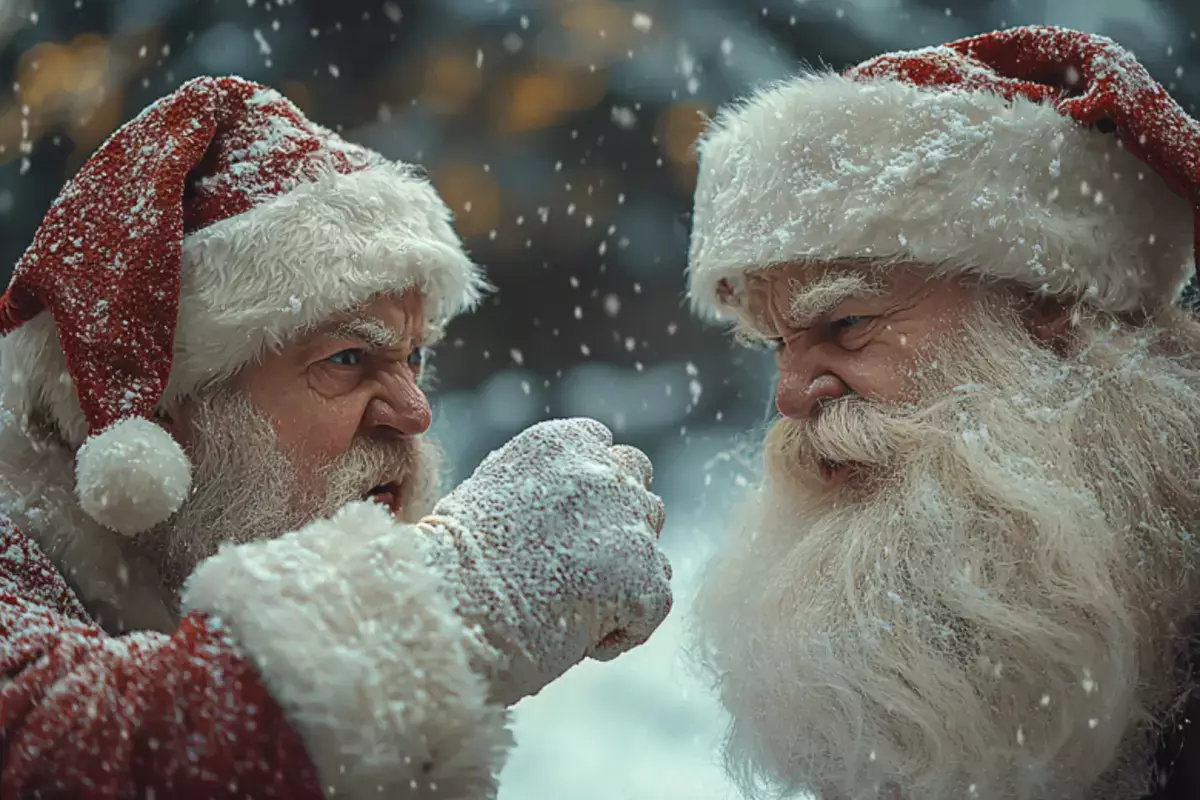 Драка Дедов Морозов в бакинском супермаркете попала на видео - новости на Lada.kz 06.12.2025