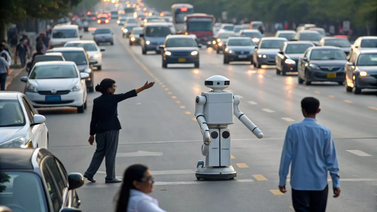 Китай вывел на дороги «робота-регулировщика»: умный гуманоид начал следить за перекрёстками