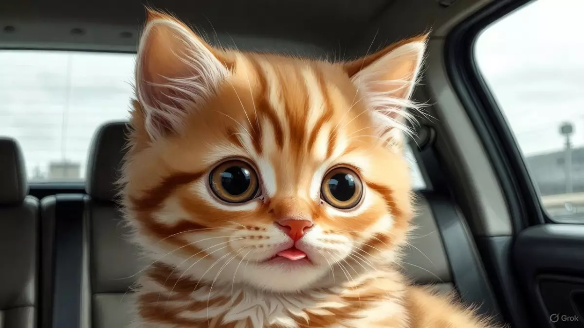 Атырауский таксист, который работает с котенком на пару, взорвал соцсети