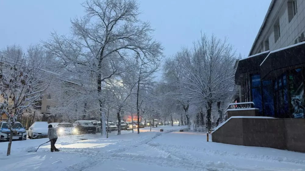 Алматы завалило снегом