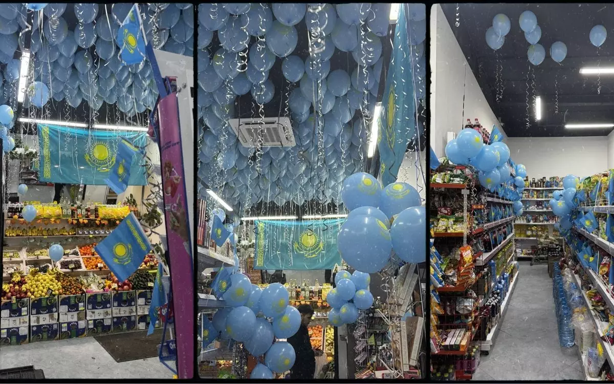 В Астане магазин необычно украсили в честь Дня Независимости