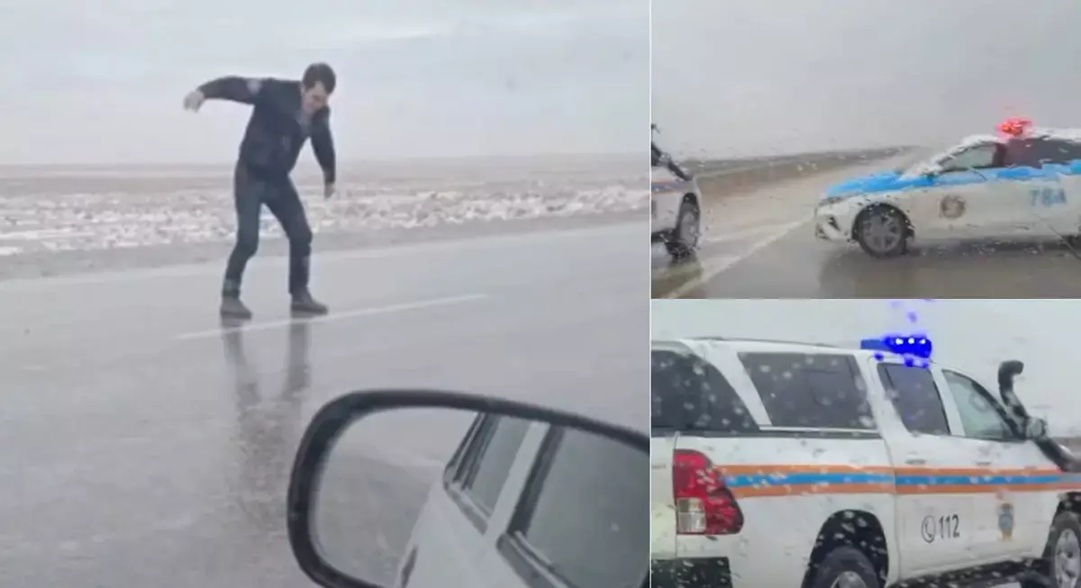 Что творится на трассах в непогоду: жители Мангистау делятся видео в соцсетях - новости на Lada.kz 10.12.2025