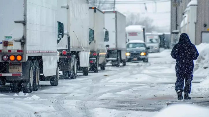 Жамбыл облысында 450-ге жуық жүк көлігі жолда кептеліп қалды