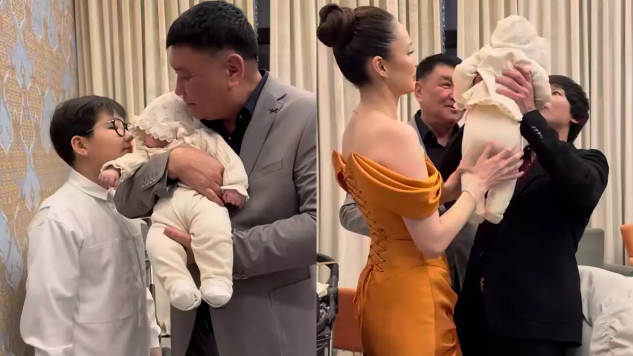  "Тұқымың көбейгірлер": Қайрат Нұртастың әкесі кенже немересімен көрісті (ВИДЕО)