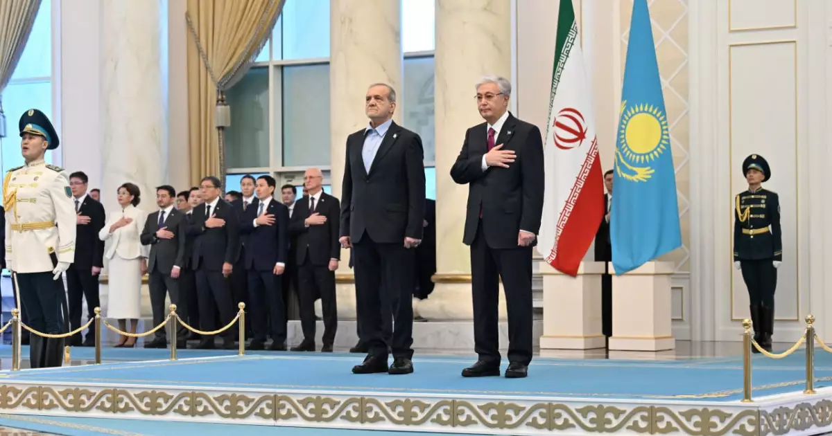   Ақордада Иран президенті  Масуд Пезешкианды қарсы алу рәсімі өтті   