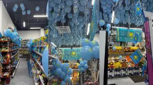 Көк ту мен шарларға көмкерілген сөрелер: елімізде ерекше челлендж басталды