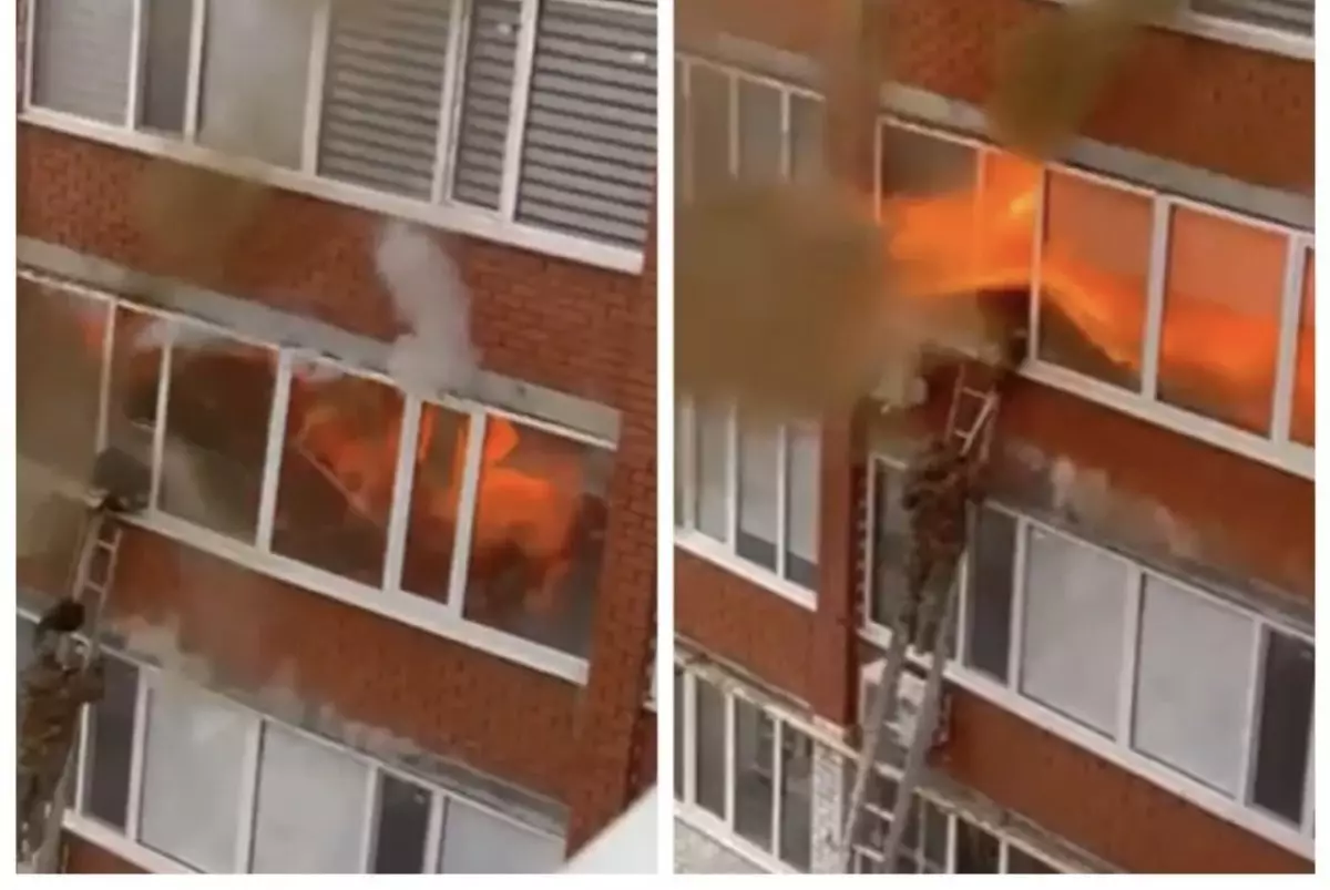 Мощный хлопок газа в Уральске: огненная волна выбила балконные рамы