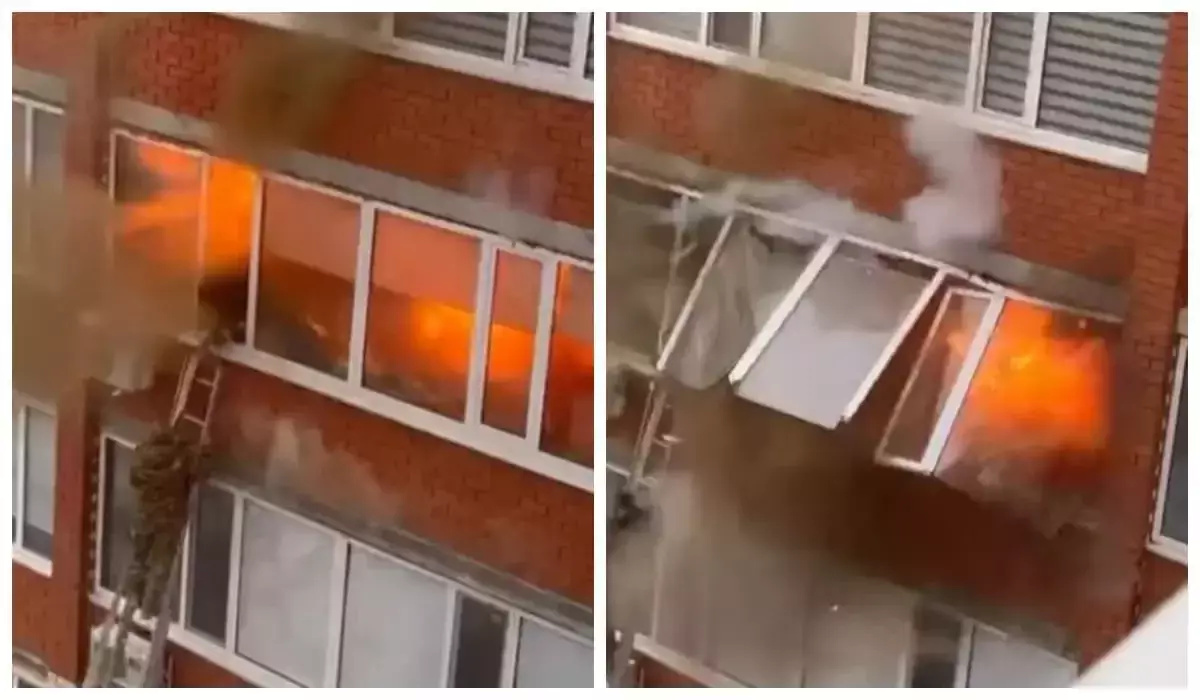 Пожарный, стоявший на балконе во время взрыва в Уральске, рассказал о произошедшем (ВИДЕО)