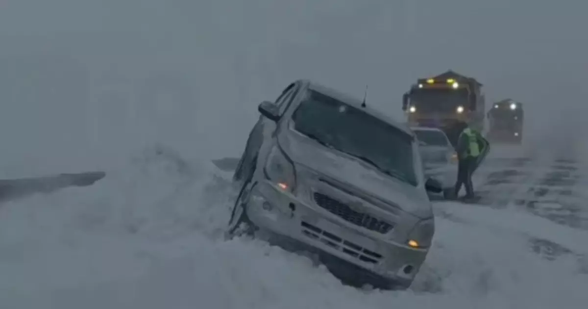  Абай облысында полицейлер қар құрсауында қалған жүргізушіні құтқарды 