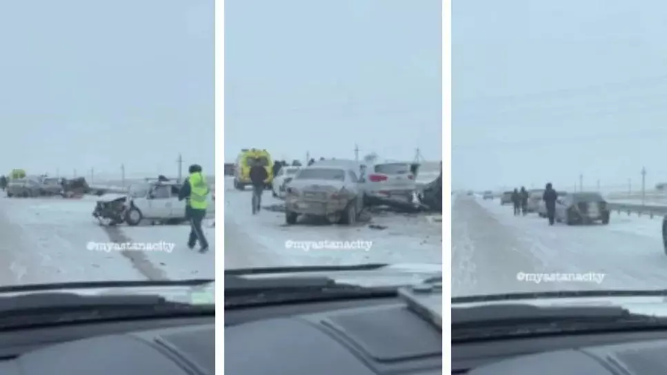 Ақмола облысында жеті көлік соқтығысып, бір адам қаза тапты